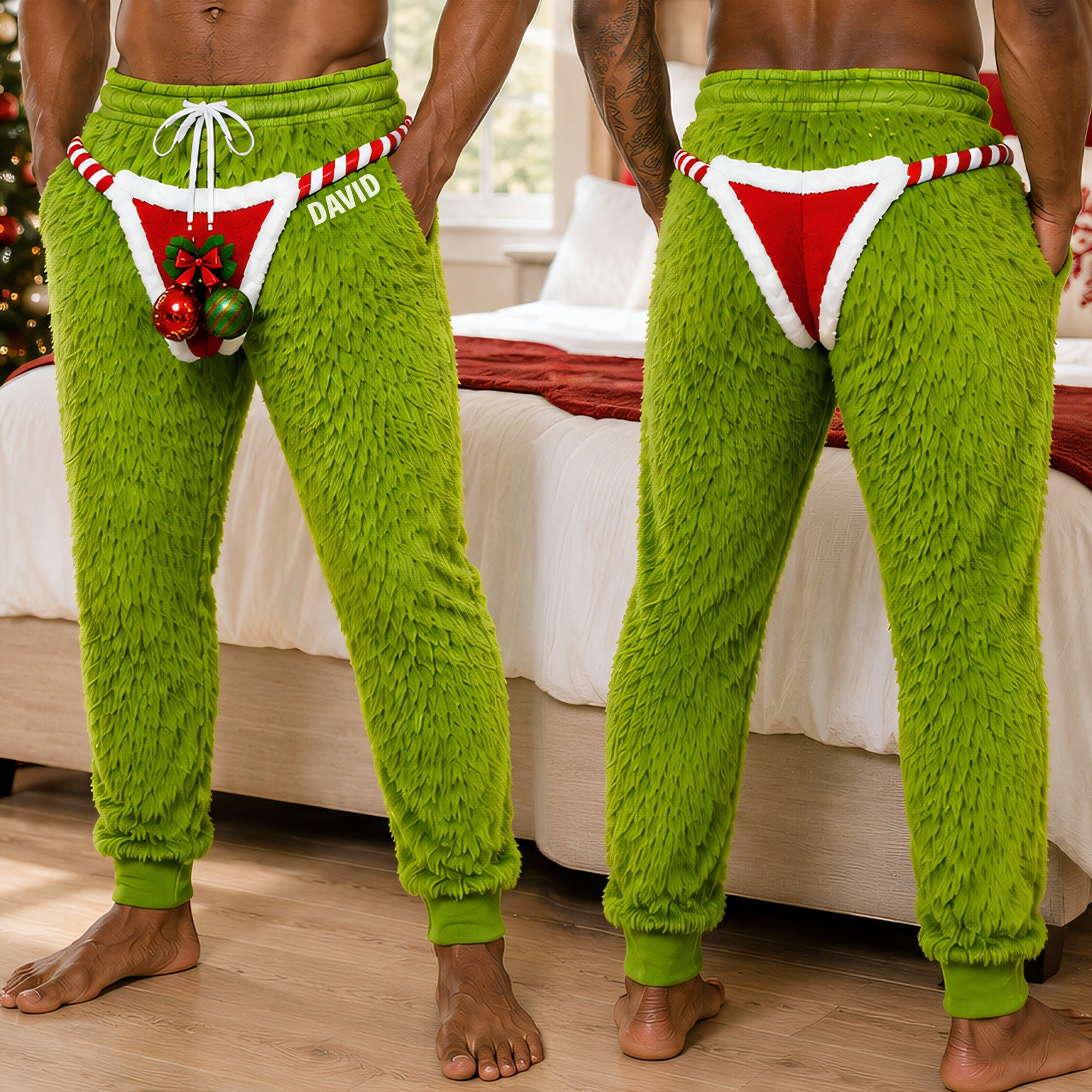 Personalized The Grinch Merch Naughty Furry Christmas Sweatpants Gifts For Him