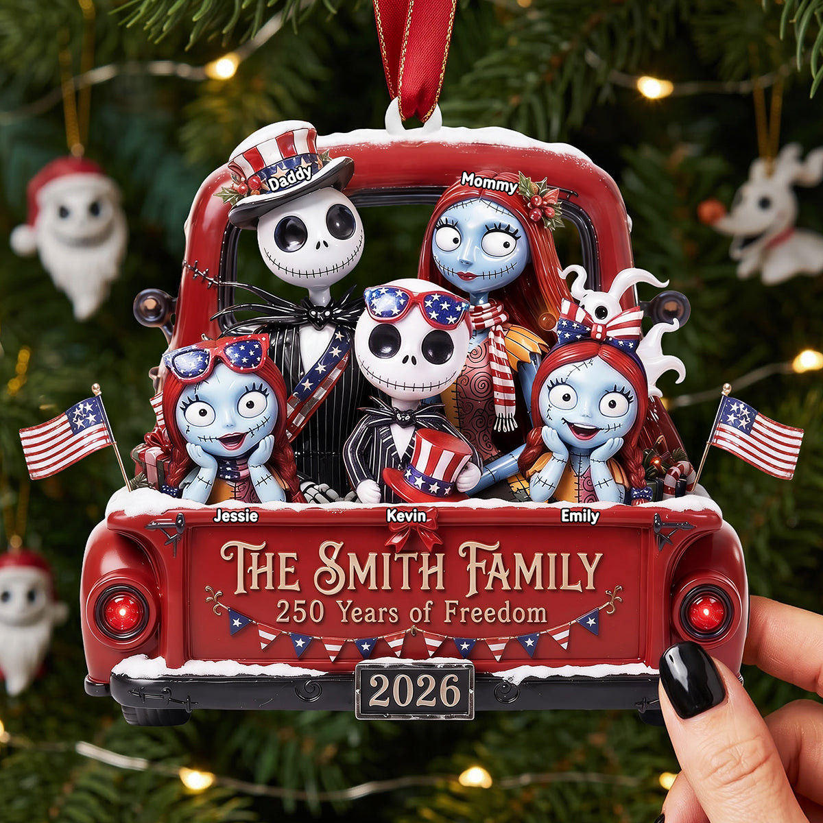 Personalized The Nightmare Before Christmas America 250 Christmas Ornament Gift For Family Personalized The Nightmare Before Christmas America 250 Christmas Ornament Gift For Family
