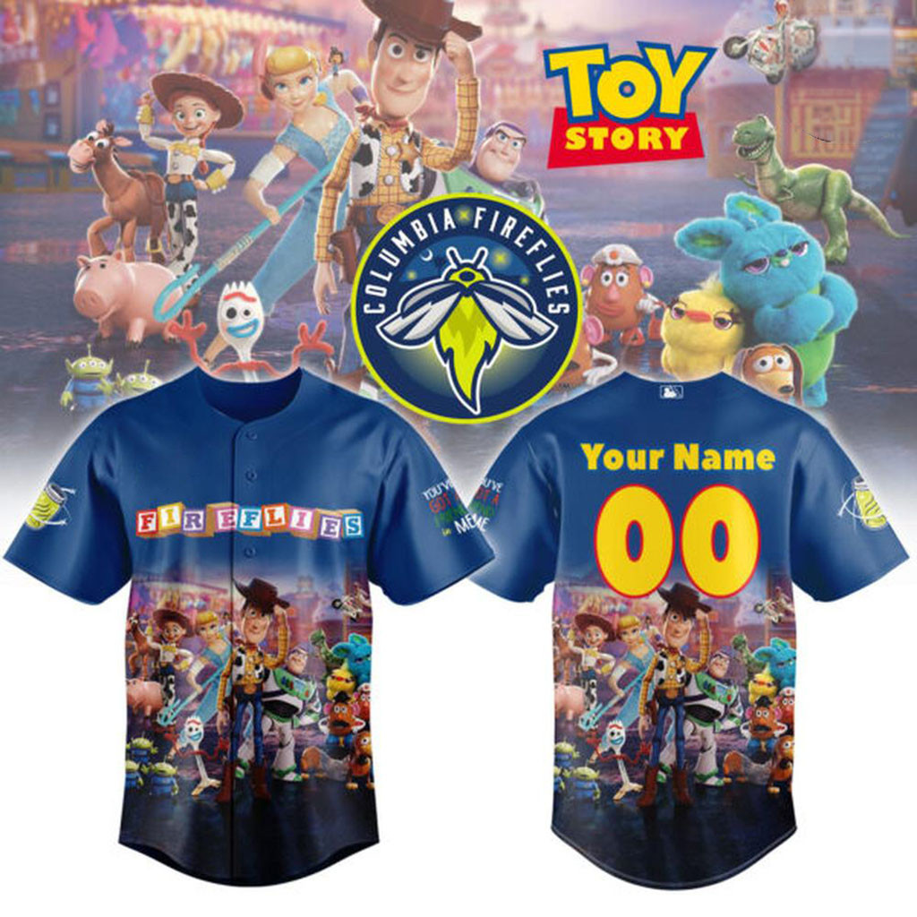Personalized Toy Story Night X Columbia Fireflies Baseball Jersey Columbia Fireflies Merch 2026
