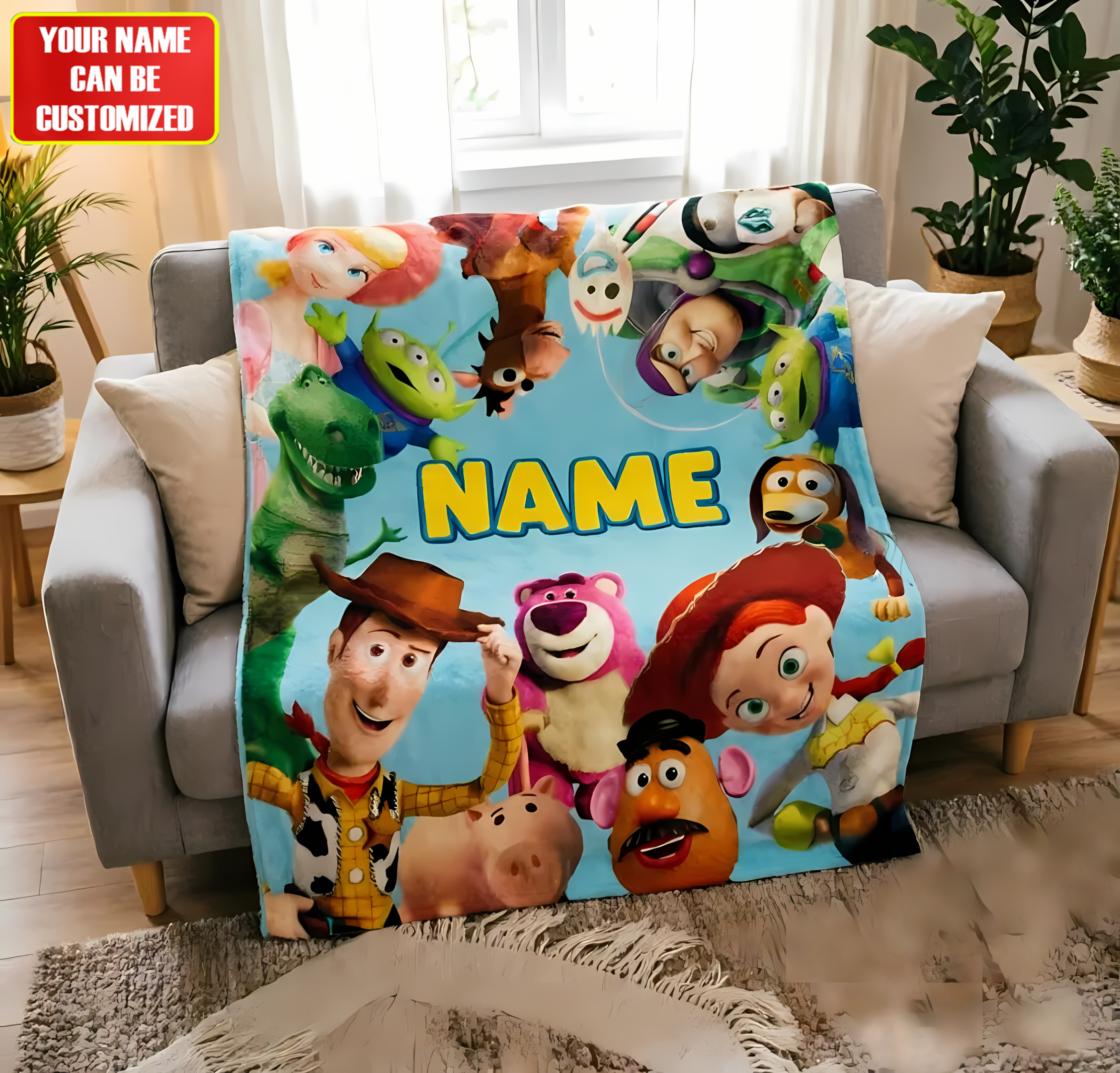 Personalized Toy Story Toy Adventure Friends Blanket Movie Fan Gifts For Kids