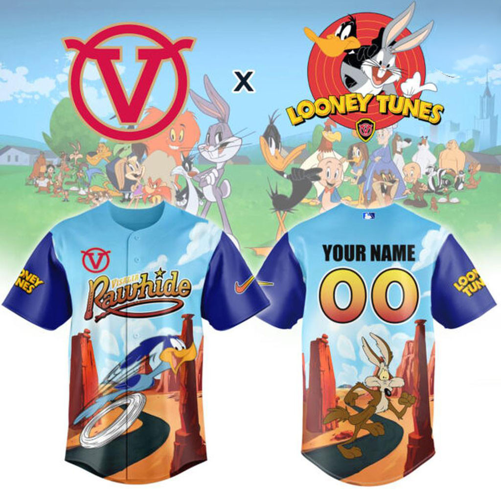 Personalized Visalia Rawhide X Looney Tunes Night Baseball Jersey Visalia Rawhide Merch Gifts Personalized Visalia Rawhide X Looney Tunes Night Baseball Jersey Visalia Rawhide Merch Gifts