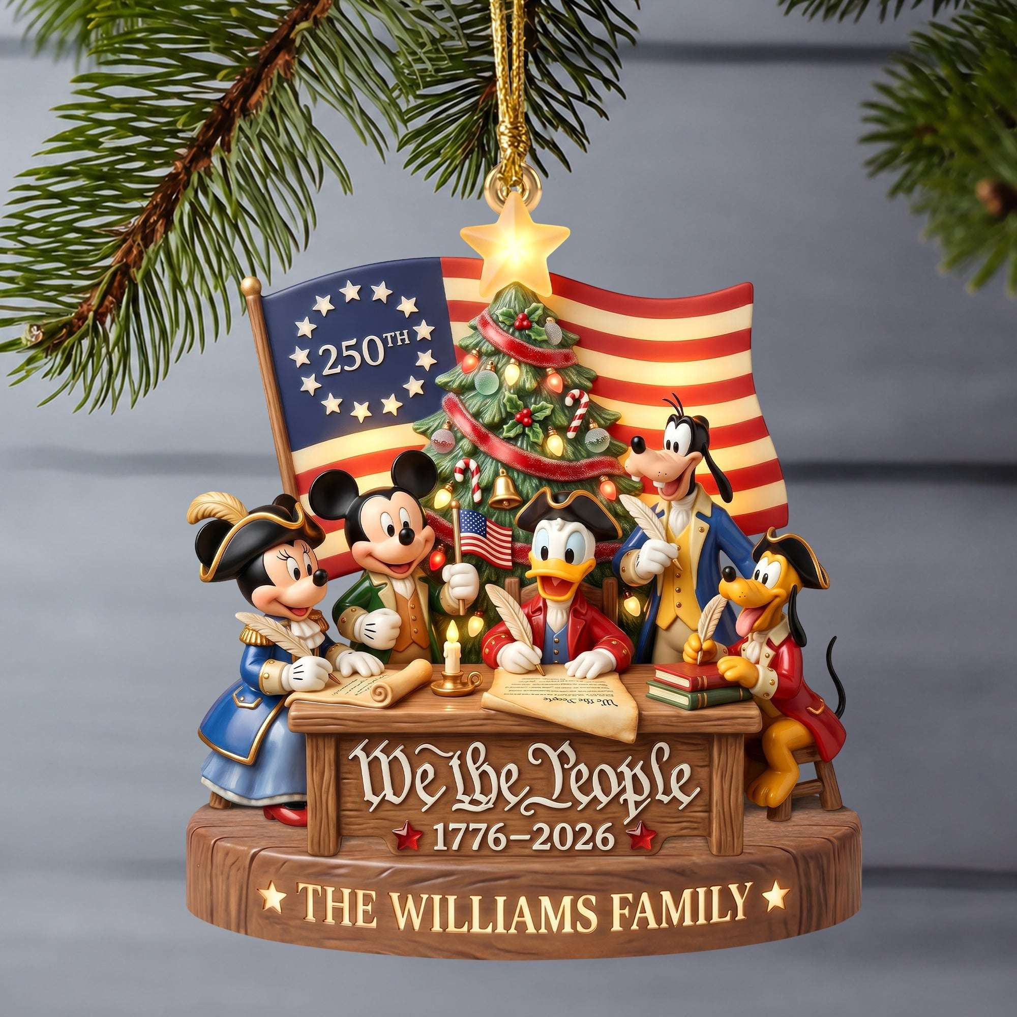 Personalized We The People 250th Anniversary Christmas Ornament Patriotic Gifts For Family