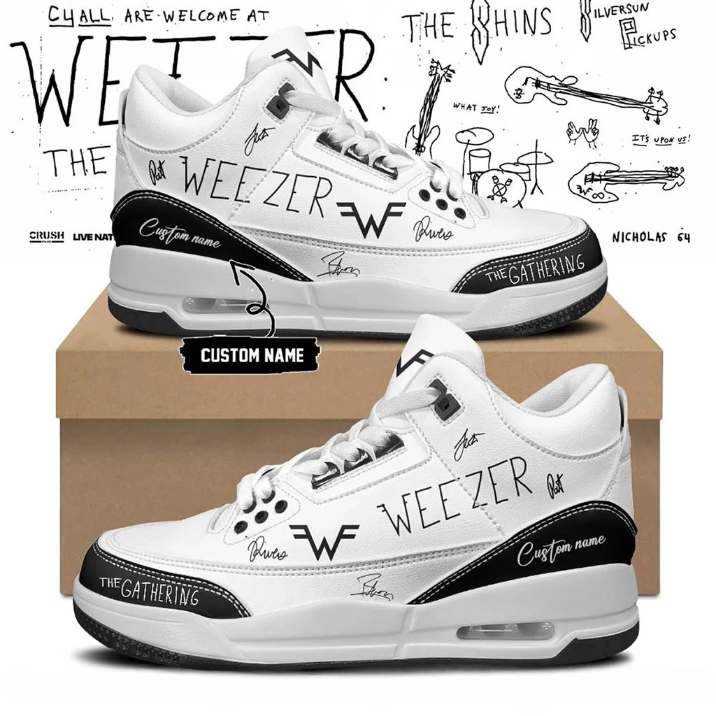 Personalized Weezer Merch The Gathering World Wide Signature Shoes Music Related Gifts For Guys Personalized Weezer Merch The Gathering World Wide Signature Shoes Music Related Gifts For Guys