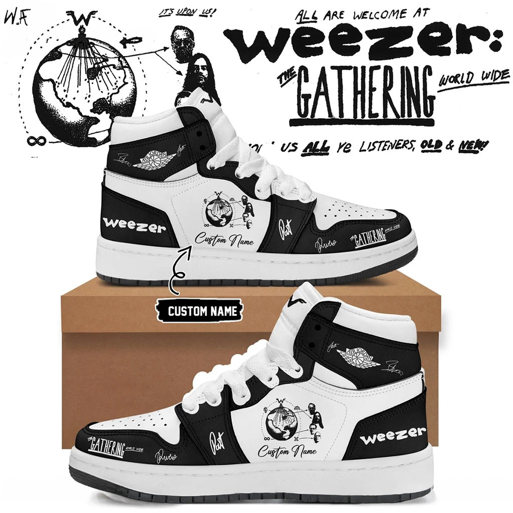 Personalized Weezer Merch The Gathering World Wide Signature Shoes Presents For Music Lovers