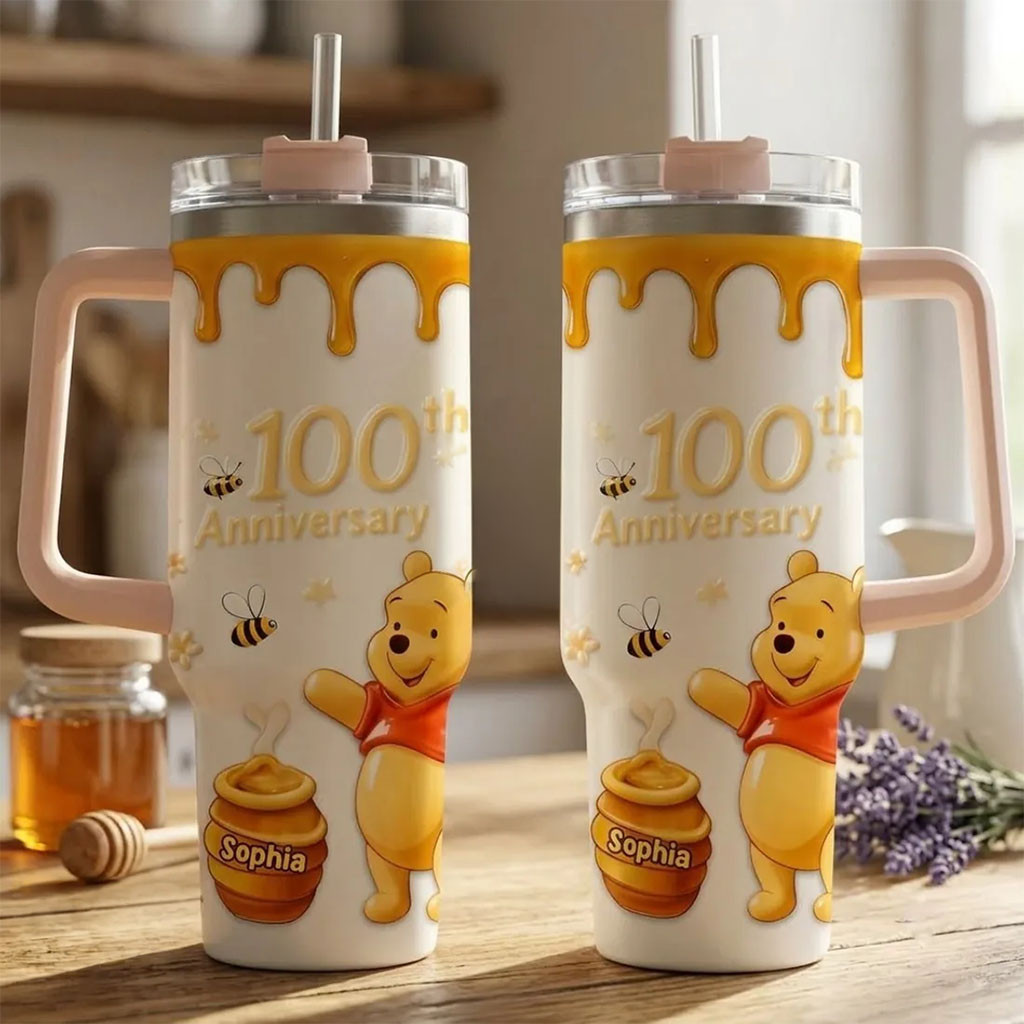 Personalized Winnie The Pooh 100th Anniversary Honey Pot Tumbler Winnie The Pooh Merch BFF Gift