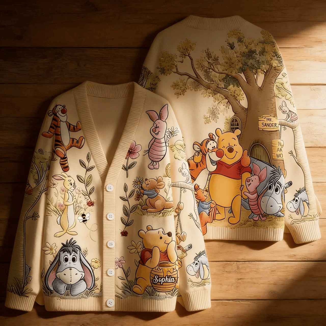 Personalized Winnie The Pooh Just Loves Honey Bear Cardigan Cute Birthday Gift For Her