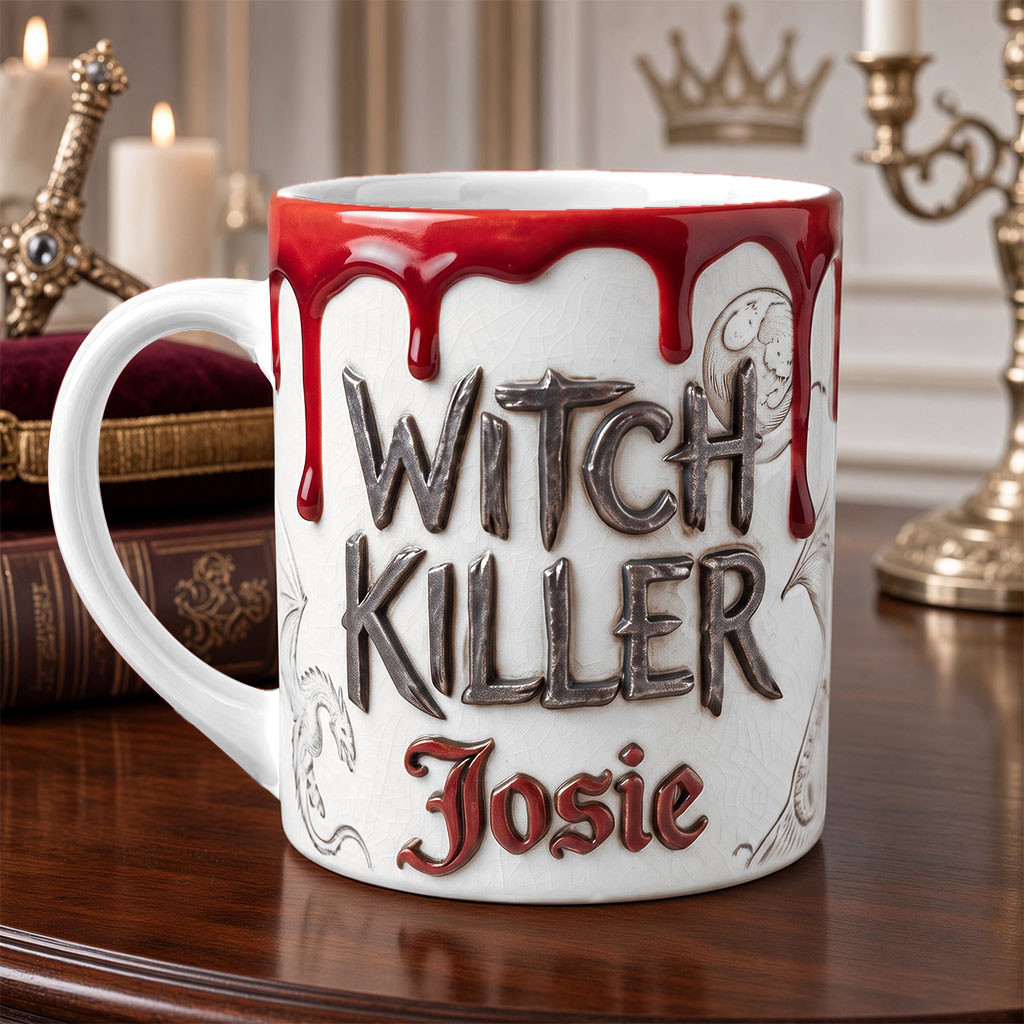 Personalized Witch Killer Accent Mug Dark Fantasy Gothic Coffee Cup Gifts For Halloween