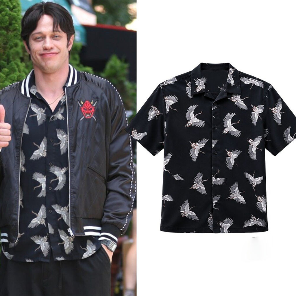 Pete Davidson Flying Crane Hawaiian Shirt Pete Davidson Merch Gifts For Fans
