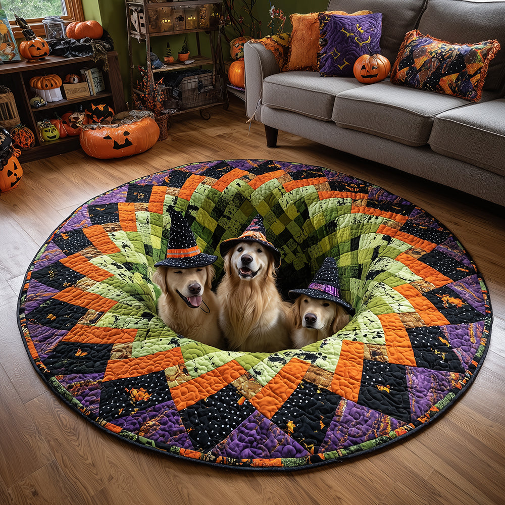 Phantom Golden Quilted Round Mat Fall Pumpkins Decor Good Housewarming Gifts
