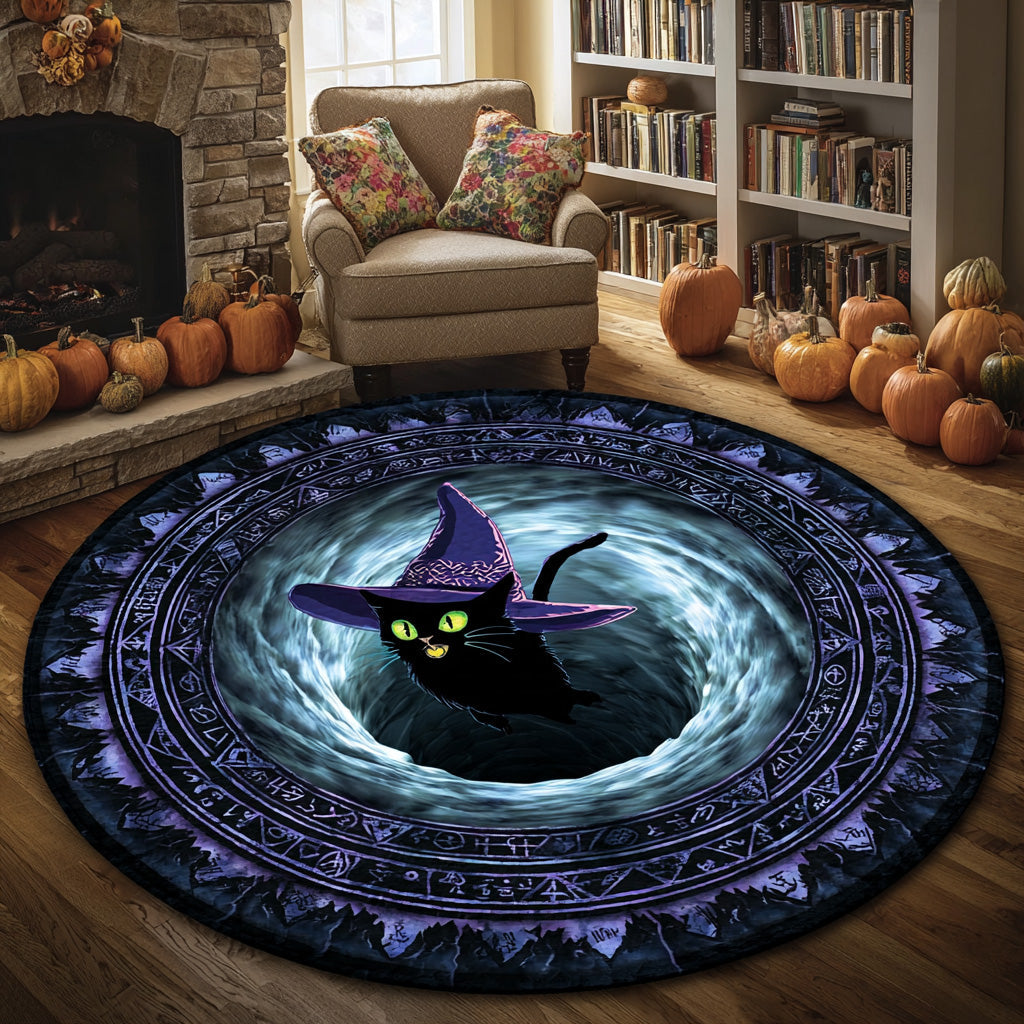 Phantom Swirl Quilted Round Mat Living Room Halloween Decorations Indoor Good Halloween Presents