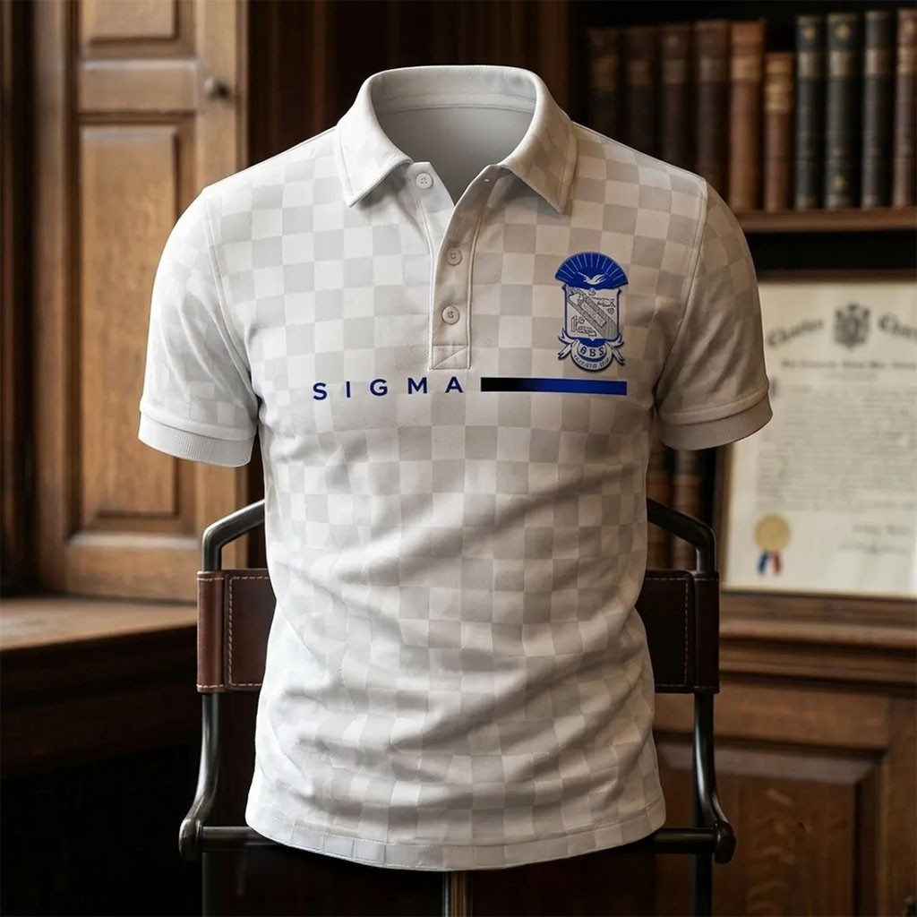 Phi Beta Sigma White Checkered Polo Shirt PBS Fraternity Merch Best Gift For Him Phi Beta Sigma White Checkered Polo Shirt PBS Fraternity Merch Best Gift For Him