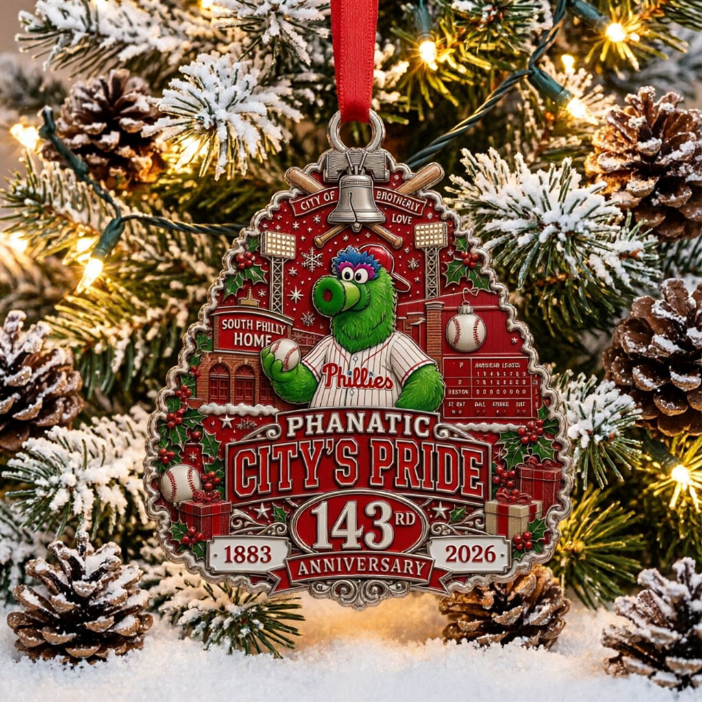 Philadelphia Baseball Phanatic City S Pride 143rd Anniversary Christmas Ornament Phillies Merch