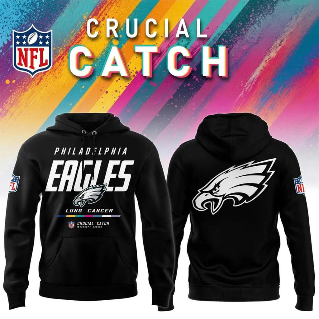 Philadelphia Eagles 2026 Crucial Catch Intercept Cancer Hoodie NFL Crucial Catch Merch Fan Gear Philadelphia Eagles 2026 Crucial Catch Intercept Cancer Hoodie NFL Crucial Catch Merch Fan Gear
