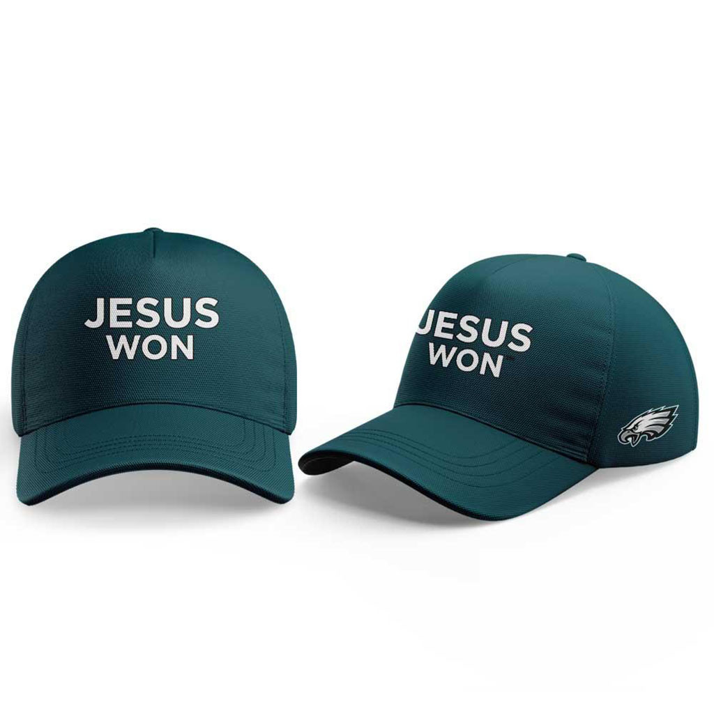 Philadelphia Eagles 2026 Jesus Won Hat Christian Hat Eagles Merch Football Fan Gifts Ideas