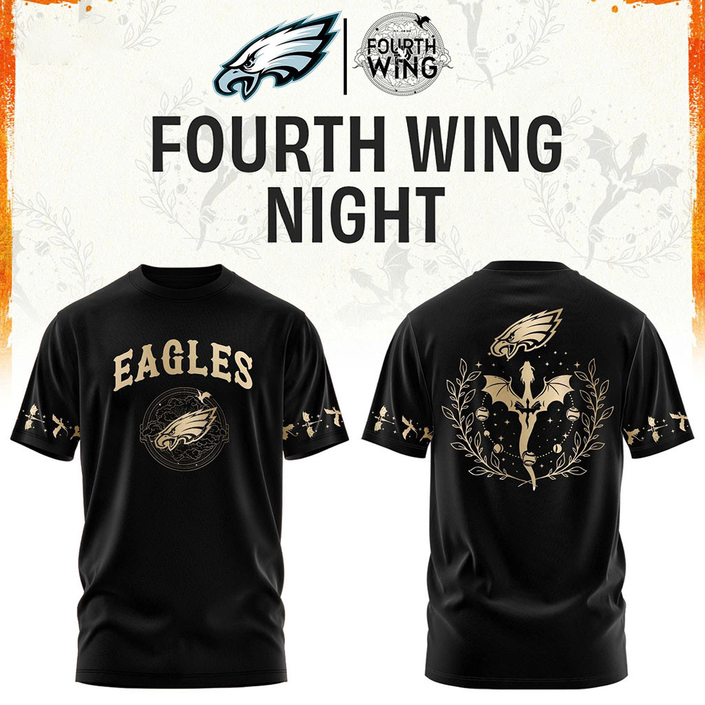 Philadelphia Eagles Dragon Wing Fantasy Night 2026 Black T-Shirt Eagles Merch Gift For Game Day