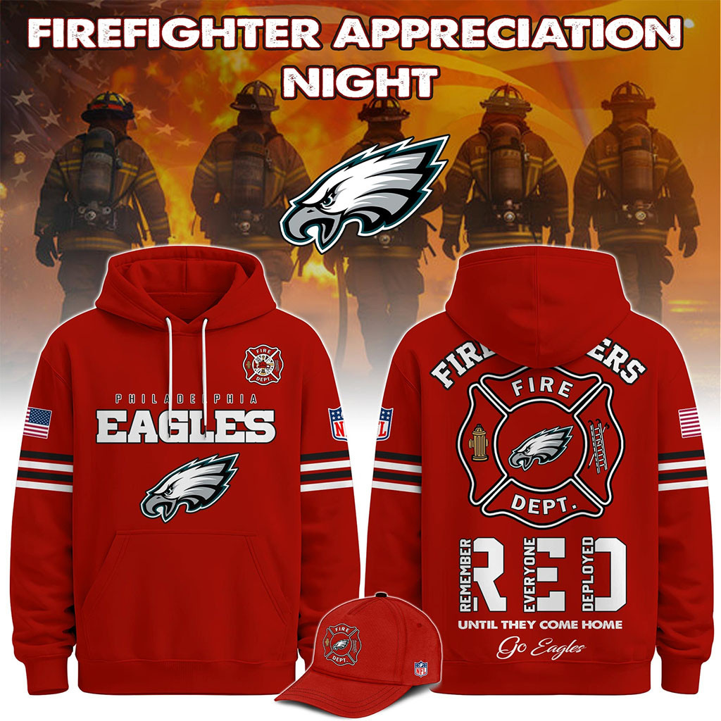 Philadelphia Eagles Firefighter Appreciation Night 2026 Hoodie Philadelphia Eagles Merch Red Philadelphia Eagles Firefighter Appreciation Night 2026 Hoodie Philadelphia Eagles Merch Red