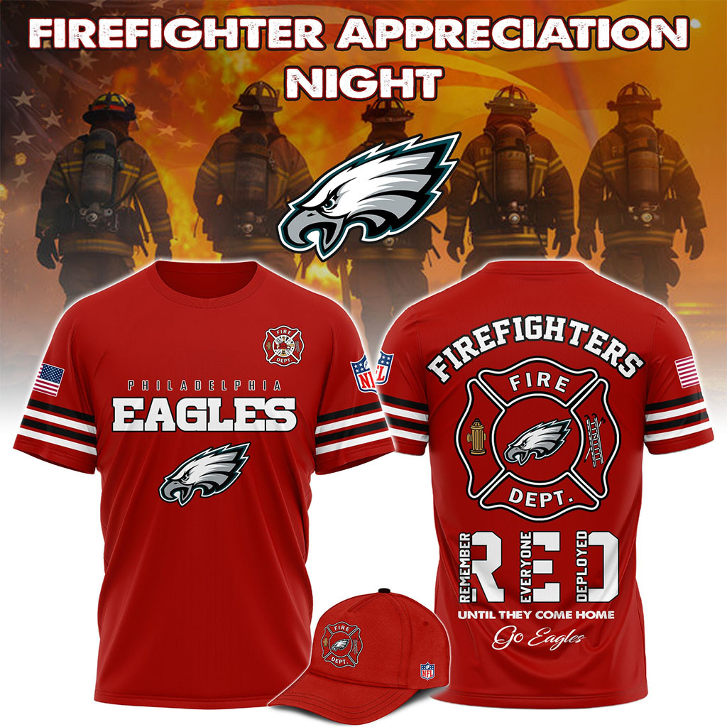 Philadelphia Eagles Firefighter Appreciation Night 2026 T-Shirt Philadelphia Eagles Merch Red