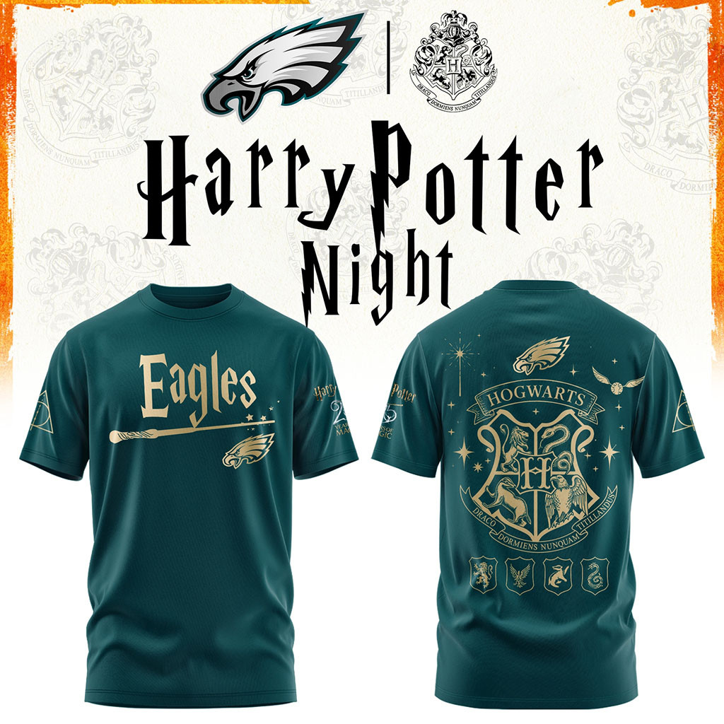 Philadelphia Eagles Football Harry Potter 25th Anniversary T-Shirt 2026 Philly Eagles Merch