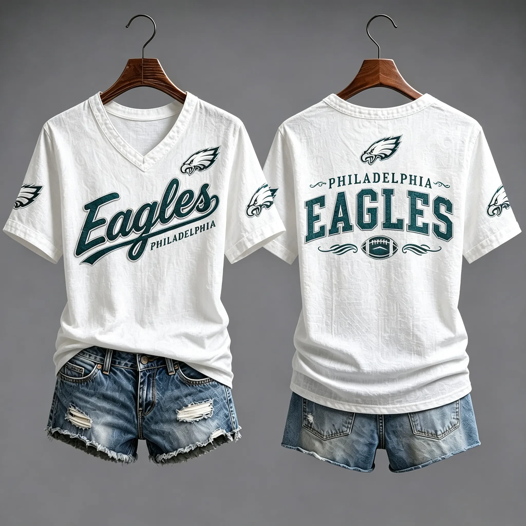 Philadelphia Eagles Football V-Neck T-Shirt Game Day Merch Gifts For Eagles Fans