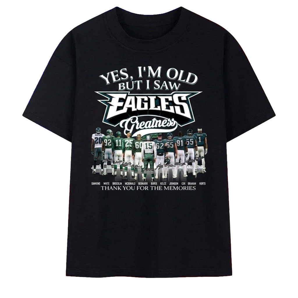 Philadelphia Eagles Greatness Legends Signatures Vintage Football T-Shirt Eagles Merch Gifts