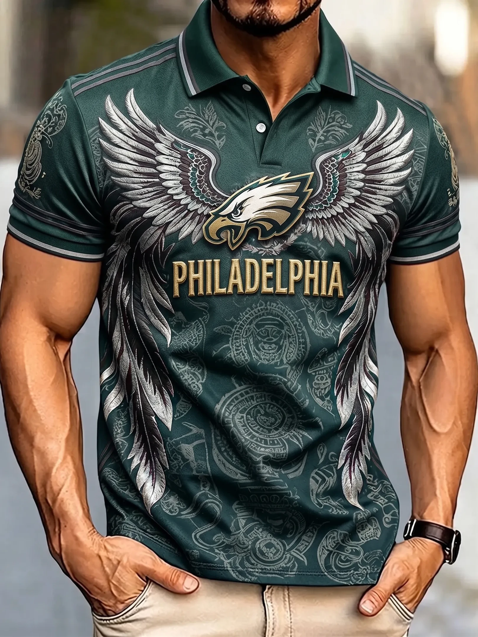 Philadelphia Eagles Merch Eagle Graphic Polo Shirt Football Apparel Gifts for Eagles Fans Philadelphia Eagles Merch Eagle Graphic Polo Shirt Football Apparel Gifts for Eagles Fans