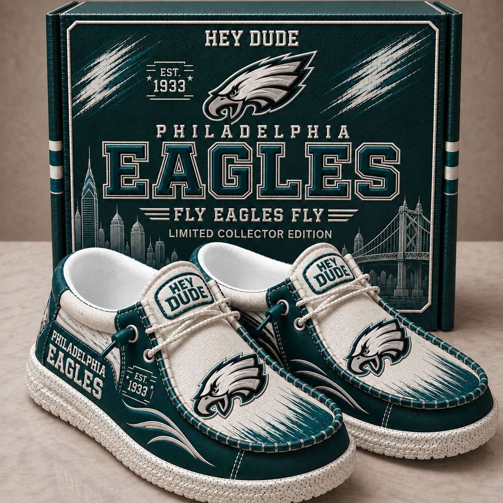 Philadelphia Eagles Merch Est 1933 Fly Eagles Fly Slip-On Loafers Gifts For Football Fan