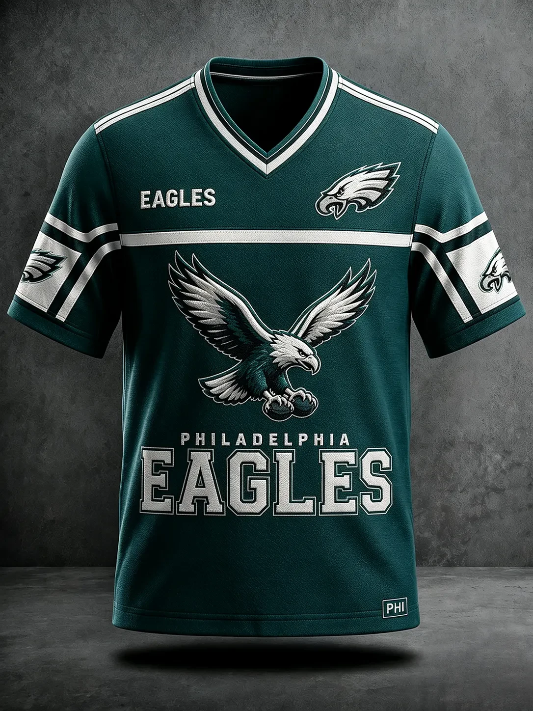 Philadelphia Eagles Merch Fly Eagles Fly V-Neck T-Shirt Philadelphia Football Game Day Gear
