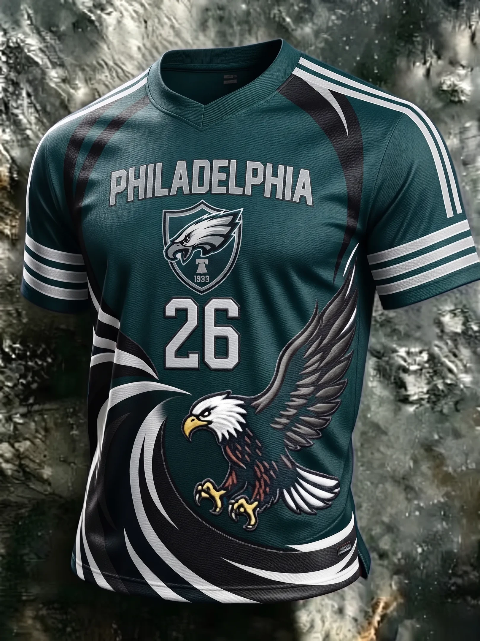 Philadelphia Eagles Merch Fly Eagles Fly V-Neck T-Shirt Philadelphia Football Game Day Gifts