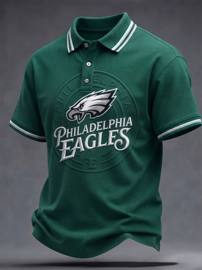 Philadelphia Eagles Merch Game Day Football Polo Shirt Gifts for Football Fans