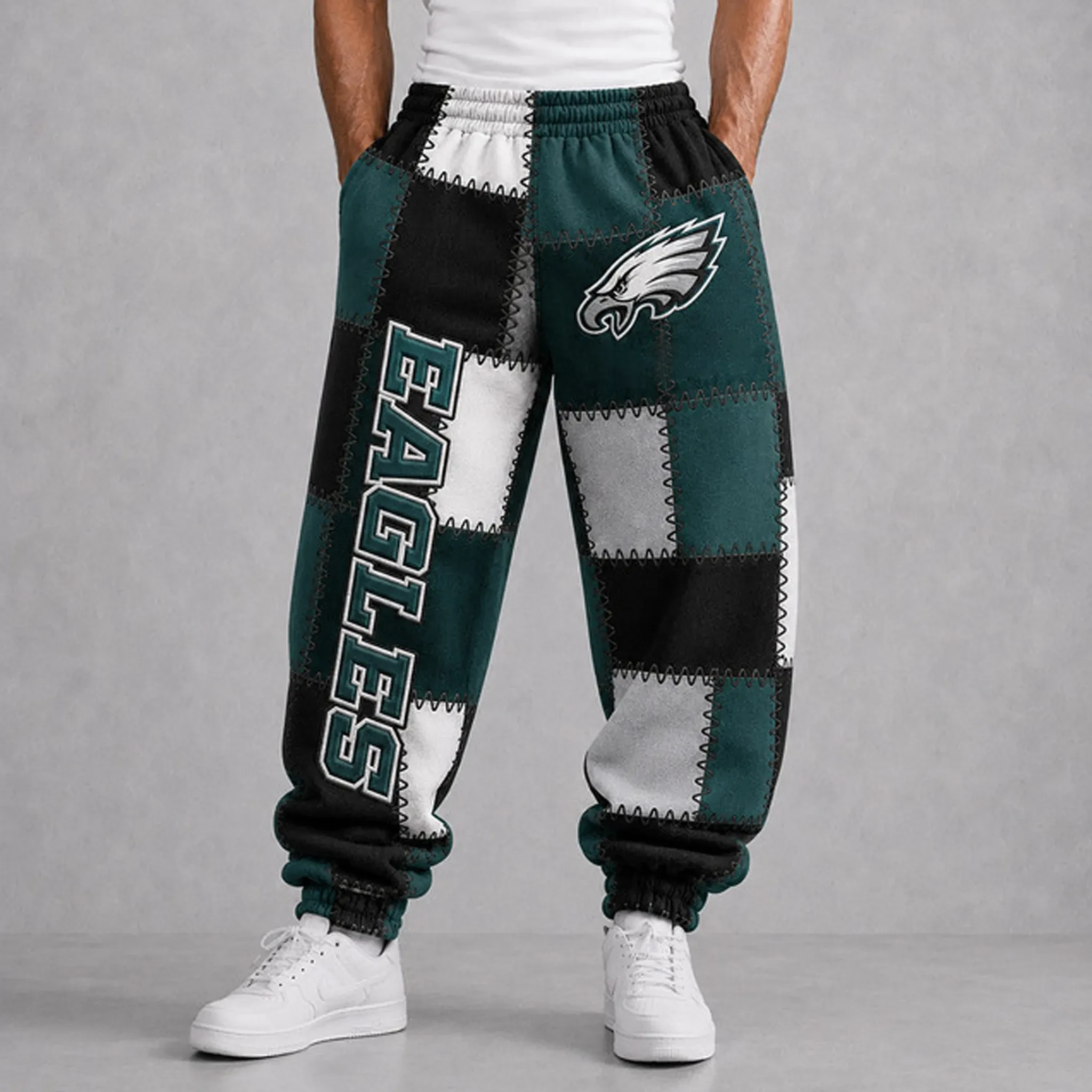 Philadelphia Eagles Merch Philadelphia Football Patchwork Sweatpants Present For Game Day Philadelphia Eagles Merch Philadelphia Football Patchwork Sweatpants Present For Game Day
