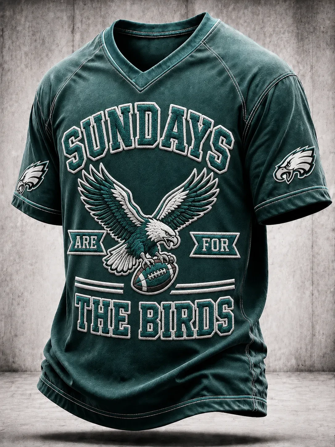 Philadelphia Eagles Merch Philadelphia Football V-Neck T-Shirt Sundays Are For Te Birds Shirt