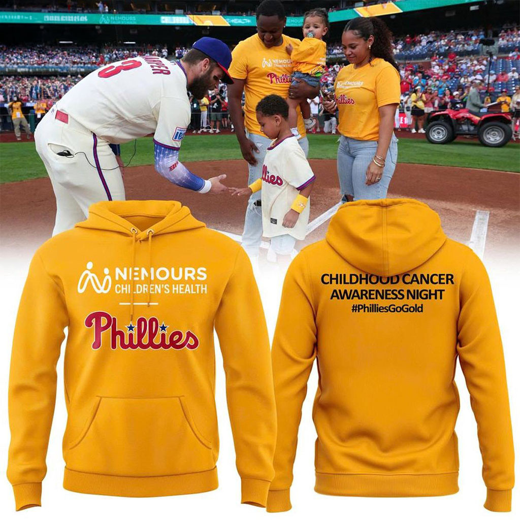 Philadelphia Phillies 2026 Childhood Cancer Awareness Day Hoodie Phillies Merch Fans Gifts