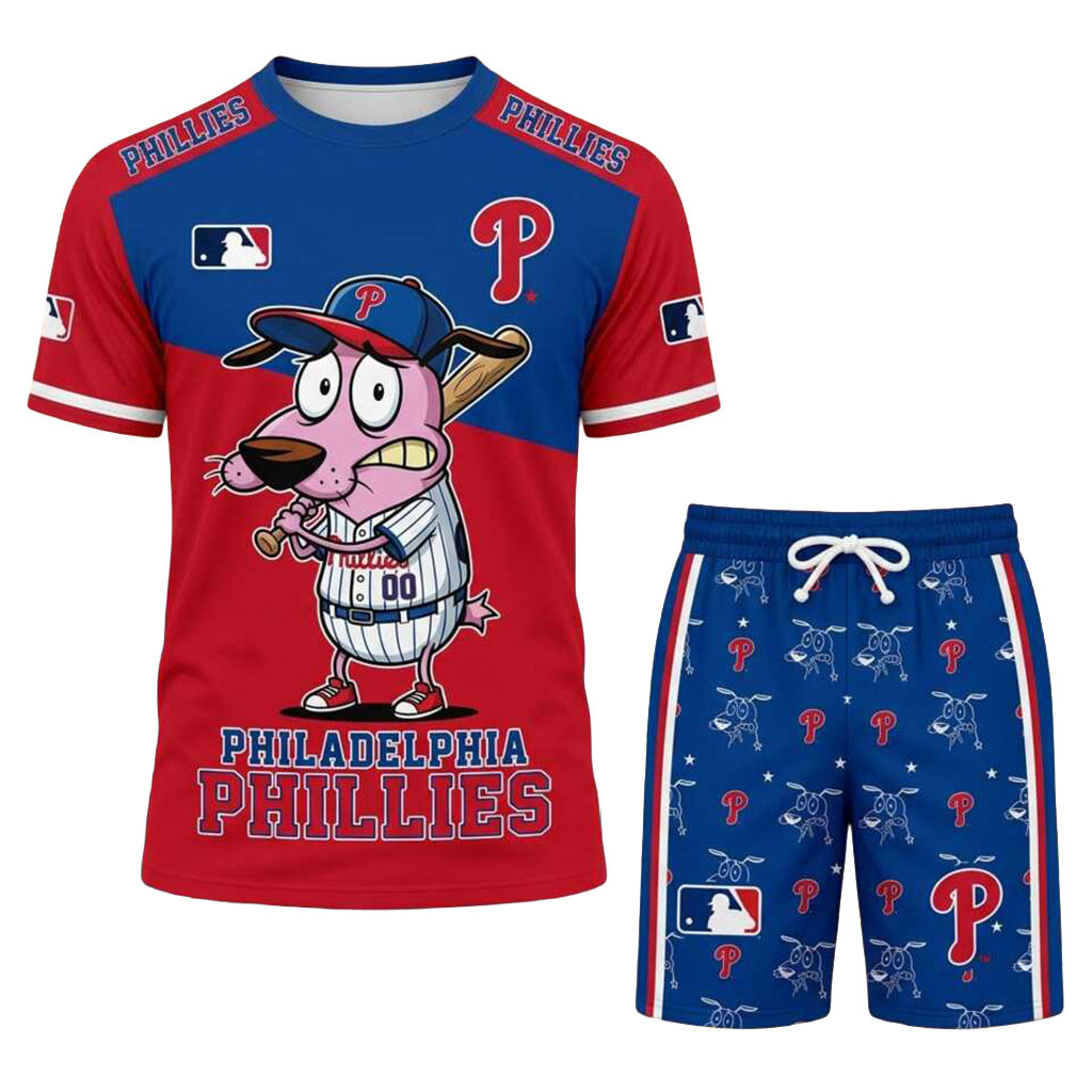 Philadelphia Phillies Courage The Cowardly Dog Shirt And Shorts Set Phillies Merch Gift For FanCourage The Cowardly Dog Baseball Shirt Philadelphia Phillies Courage The Cowardly Dog Shirt And Shorts Set Phillies Merch Gift For FanCourage The Cowardly Dog Baseball Shirt
