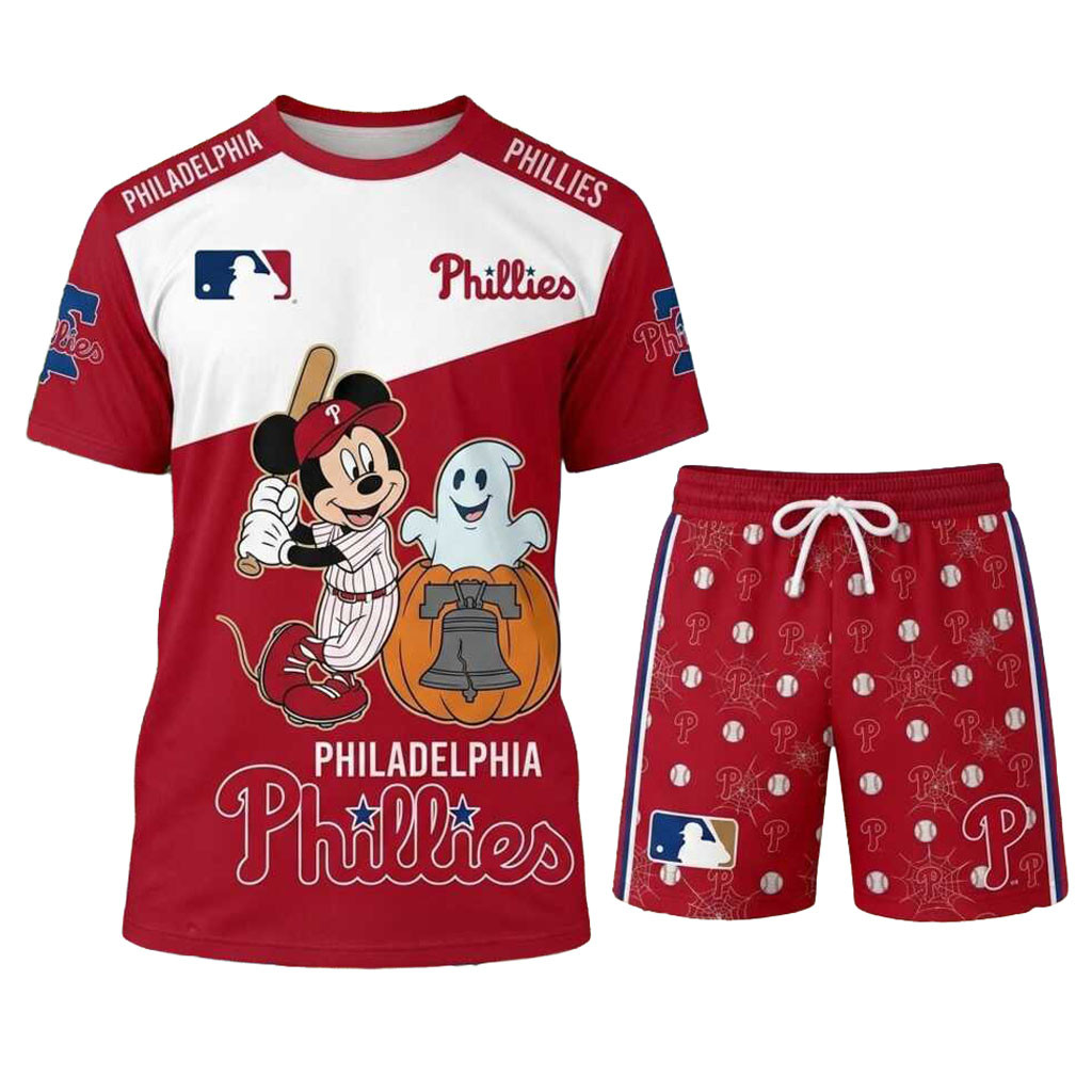 Philadelphia Phillies Mickey Mouse Halloween Pumpkin Shirt And Shorts Phillies Merch Fan Gifts Philadelphia Phillies Mickey Mouse Halloween Pumpkin Shirt And Shorts Phillies Merch Fan Gifts