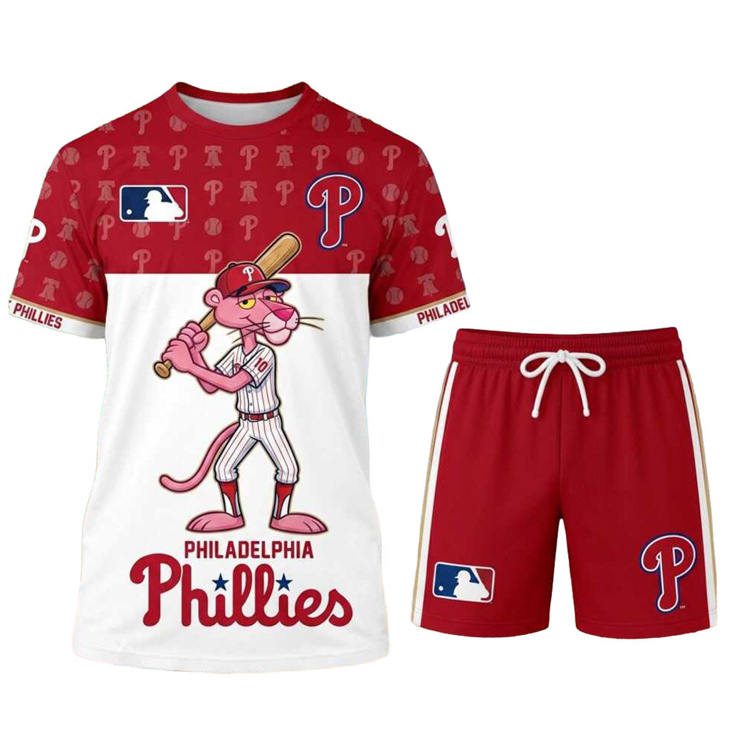 Philadelphia Phillies Pink Panther Shirt And Shorts Phillies Merch Baseball Team Gifts