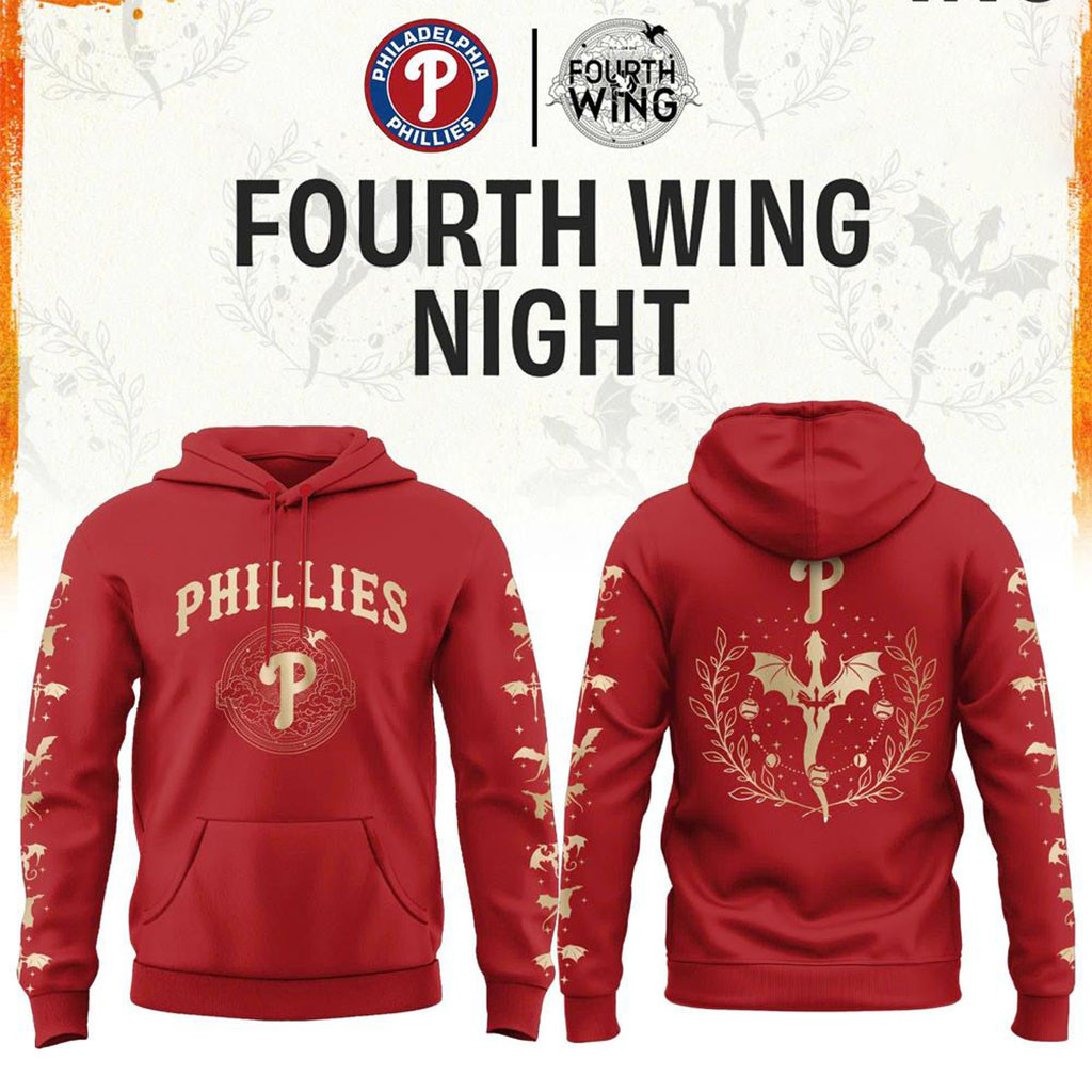 Philadelphia Phillies X Fourth Wing Night Hoodie Phillies Merch Gift For Baseball Lovers Philadelphia Phillies X Fourth Wing Night Hoodie Phillies Merch Gift For Baseball Lovers