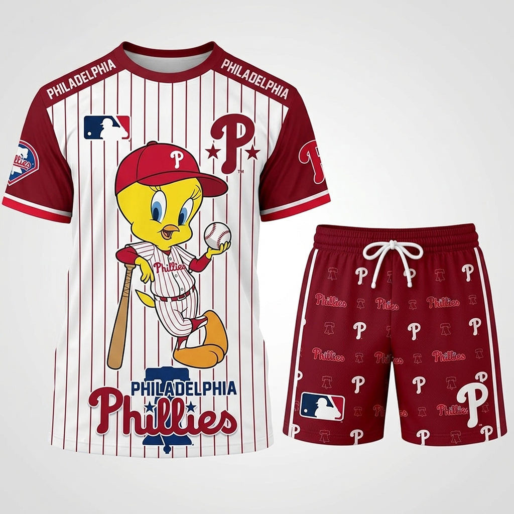 Philadelphia Phillies X Tweety Looney Tunes Shirt And Shorts Set Phillies Merch Present For Fan