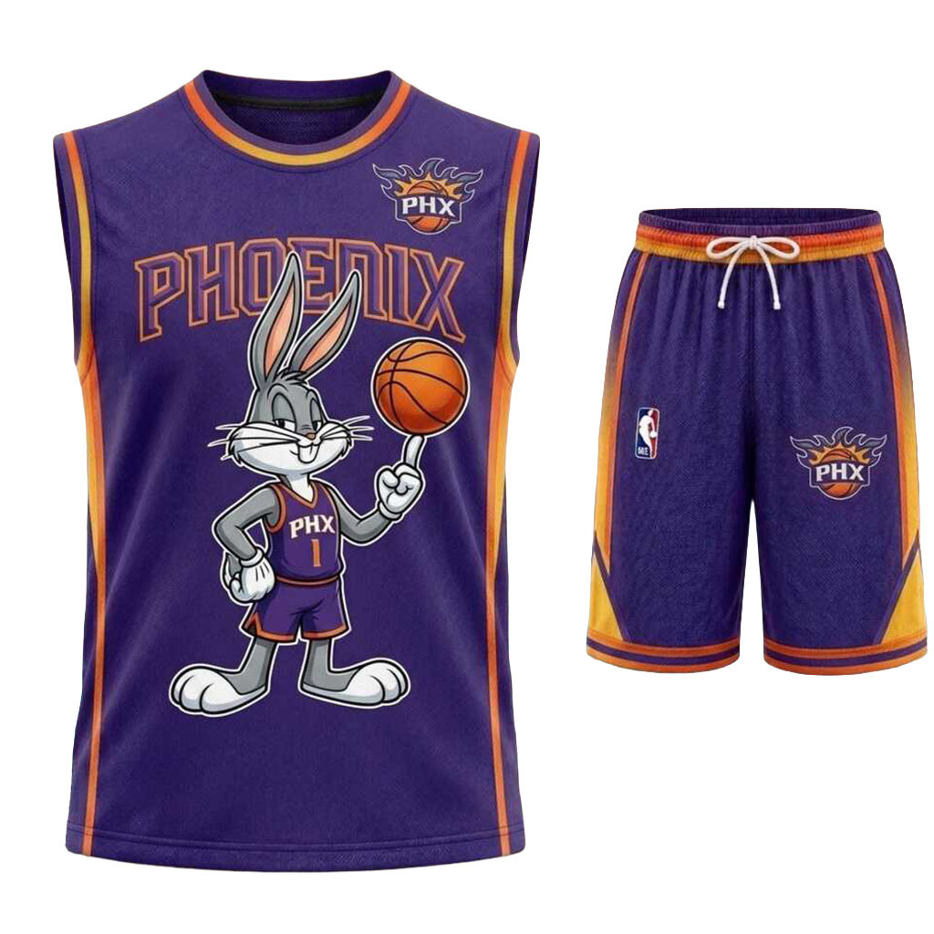 Phoenix Suns Bugs Bunny Tank Top And Shorts Set Phoenix Basketball Merch Gift For Fans Phoenix Suns Bugs Bunny Tank Top And Shorts Set Phoenix Basketball Merch Gift For Fans