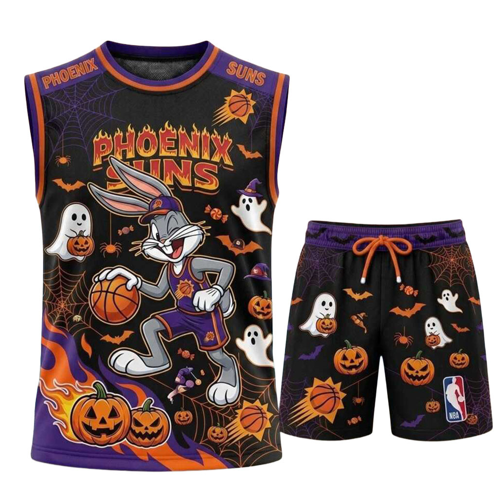 Phoenix Suns Bunny Halloween Tank Top And Shorts Set Phoenix Suns Merch Basketball Fan Gifts