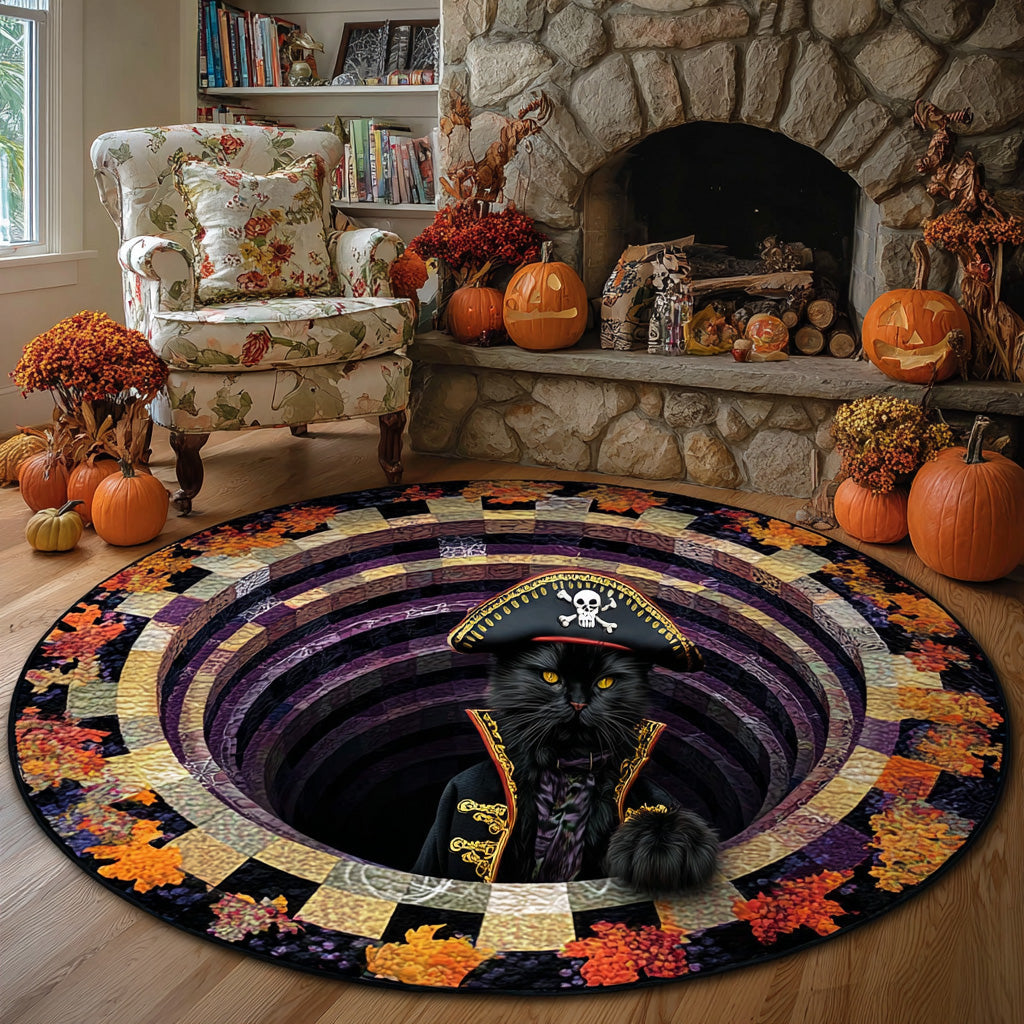 Pirate Paws Quilted Round Mat Horror Decor For Home Unique Housewarming Gifts