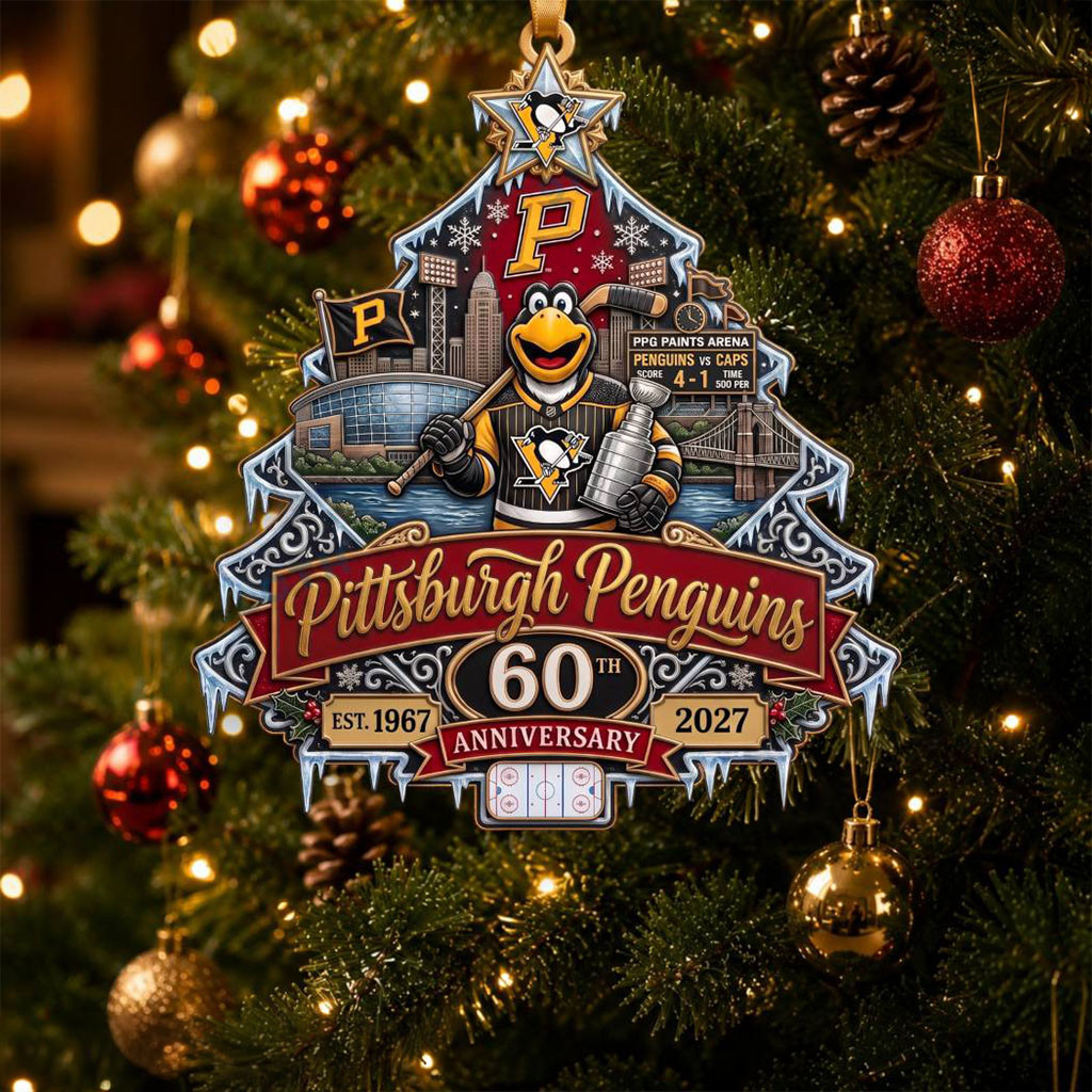 Pittsburgh Penguins 60th Anniversary Christmas Tree Ornament Pittsburgh Penguins Merch Fan Gift Pittsburgh Penguins 60th Anniversary Christmas Tree Ornament Pittsburgh Penguins Merch Fan Gift