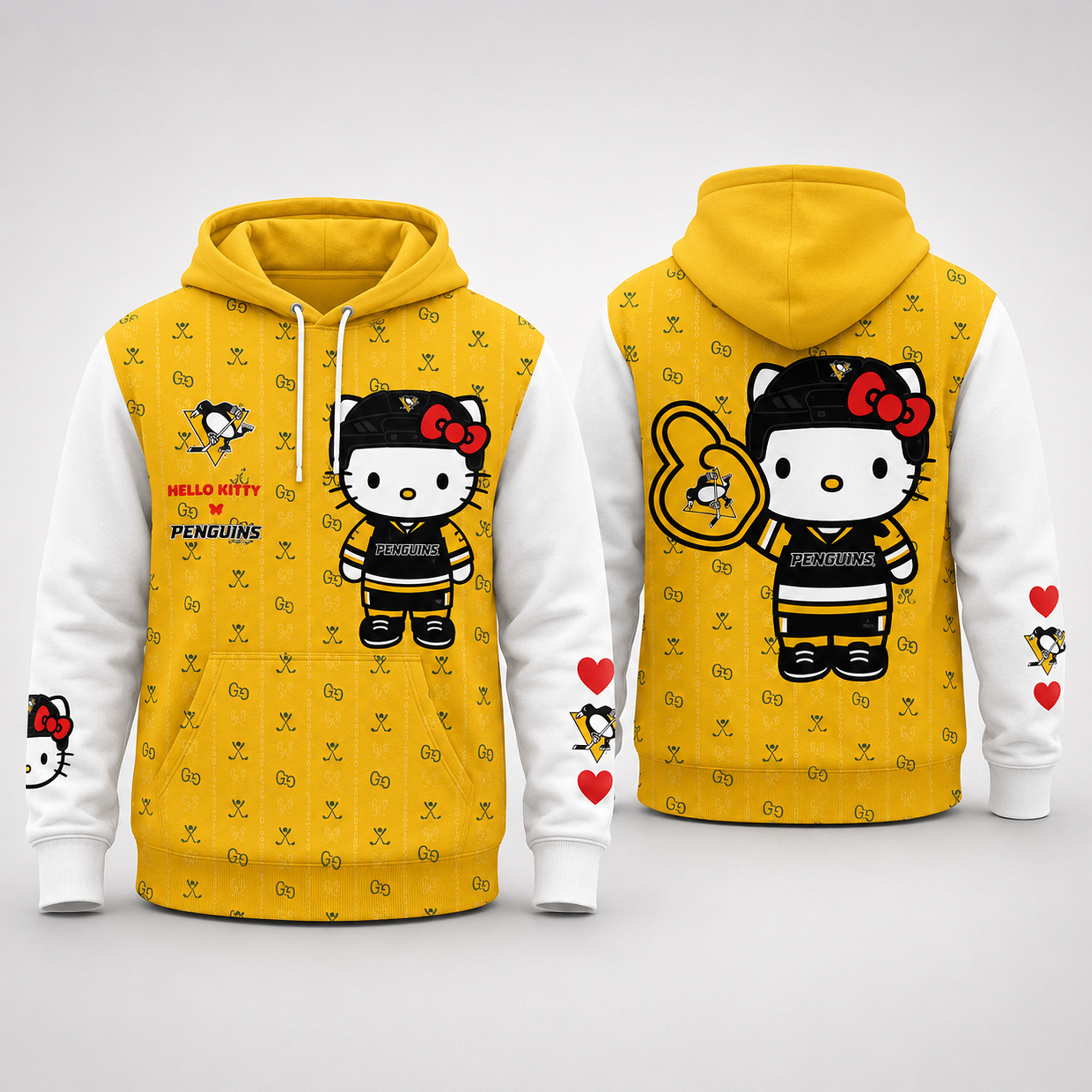 Pittsburgh Penguins x Hello Kitty Night 2026 Pattern Hoodie