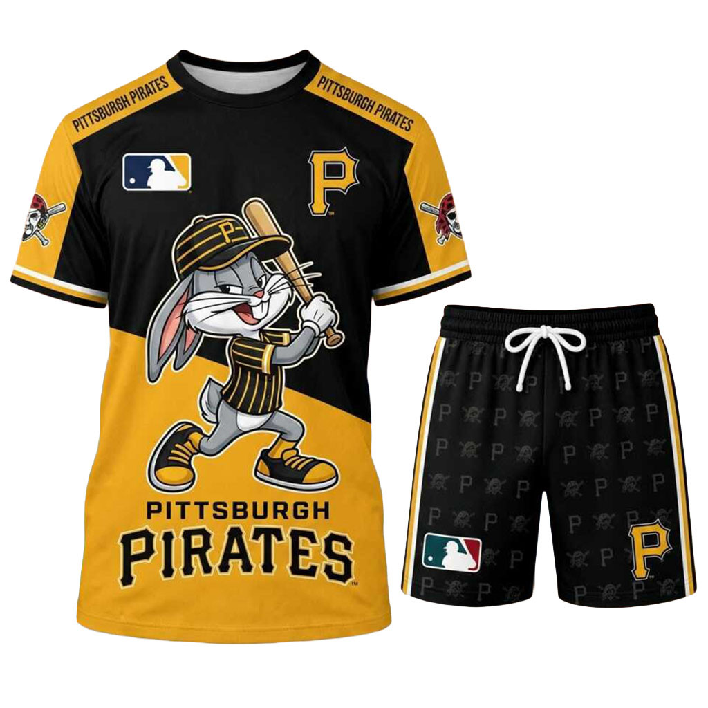 Pittsburgh Pirates Bugs Bunny Shirt And Shorts Set Pirates Merch Baseball Lover Gift Ideas