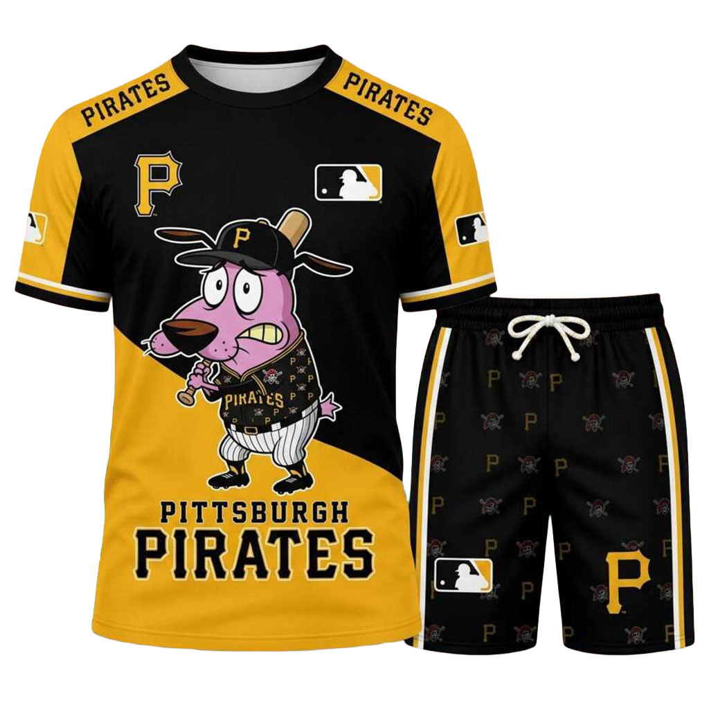 Pittsburgh Pirates Courage The Cowardly Dog Shirt And Shorts Set Pittsburgh Baseball Merch