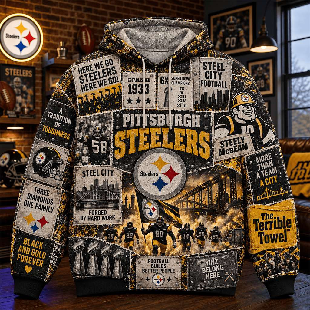 Pittsburgh Steelers 6X Super Bowl Champions Hoodie Steel City Football Hoodie Steelers Merch