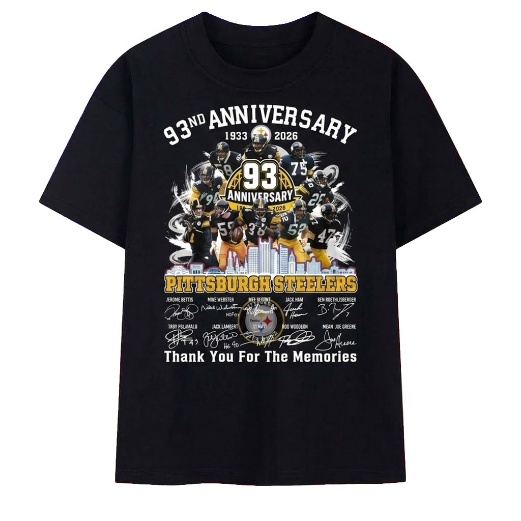 Pittsburgh Steelers 93rd Anniversary Greatness Legends Signatures Football Shirt Steelers Merch