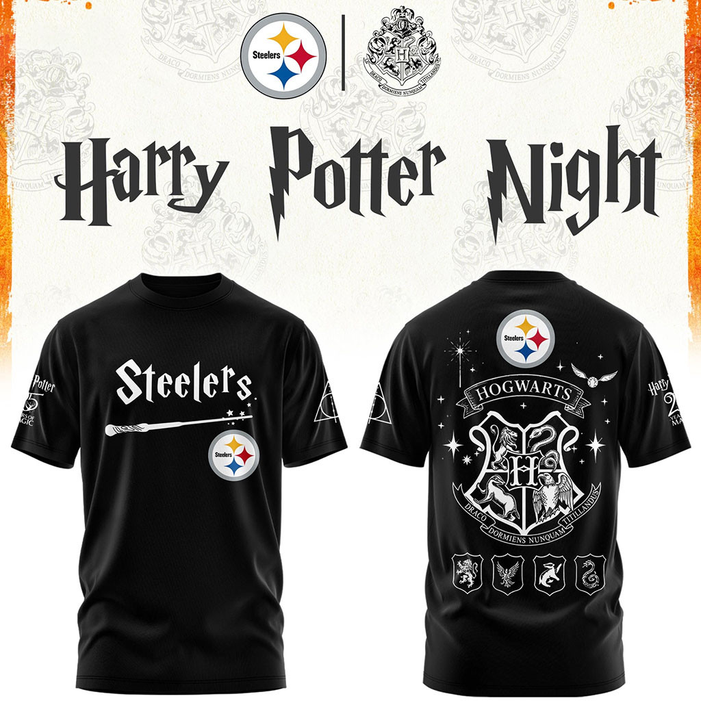 Pittsburgh Steelers Harry Potter 25th Anniversary T-Shirt Game Day Merch Gift For Steelers Fans Pittsburgh Steelers Harry Potter 25th Anniversary T-Shirt Game Day Merch Gift For Steelers Fans