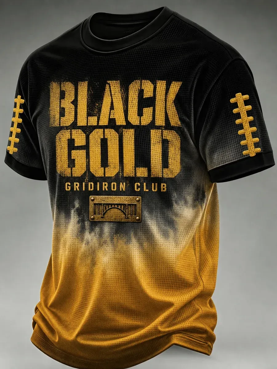 Pittsburgh Steelers Merch Black Gold Gridiron Club Pittsburgh Football T-Shirt Game Day Shirt