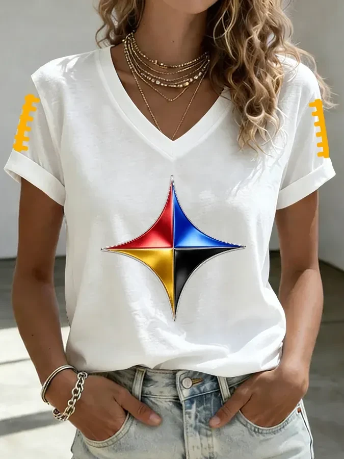 Pittsburgh Steelers Merch Pittsburgh Football Game Day V-Neck Shirt Steelers Nation Outfit Women Pittsburgh Steelers Merch Pittsburgh Football Game Day V-Neck Shirt Steelers Nation Outfit Women