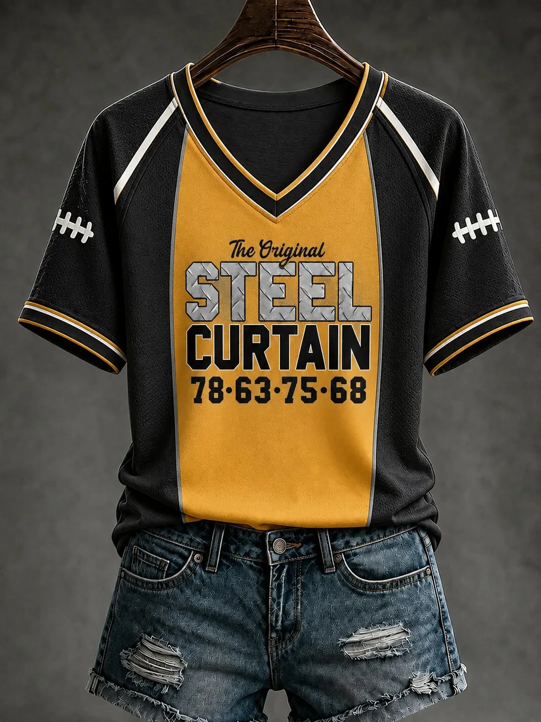 Pittsburgh Steelers Merch Pittsburgh Football V-Neck T-Shirt Game Day Apparel Her Gifts